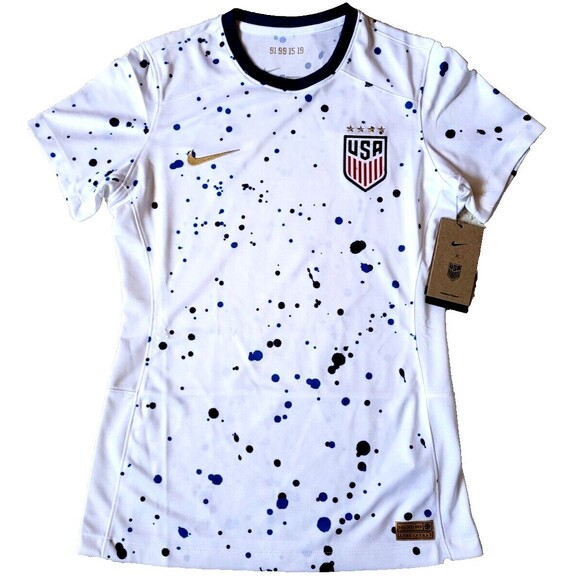 Nike USWNT DRI-FIT Soccer Home White Paint Splatter Jersey DR5578-101 Womens, XL - Picture 2 of 8